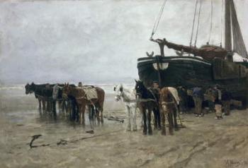 Boat on the Beach at Scheveningen, 1876 (oil on canvas) | Obraz na stenu
