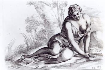 Venus in the Borghese Gardens, c.1653 (etching) (b/w photo) | Obraz na stenu
