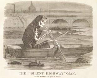 The 'Silent Highway'-Man, 'Your MONEY or your LIFE', cartoon from 'Punch, or the London Charivari', 10th July 1858 (litho) | Obraz na stenu