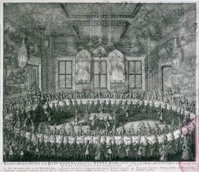 Wedding of Peter I (1672-1725) and Catherine (1684-1727) in the Winter Palace in 1712, 1712 (engraving) | Obraz na stenu