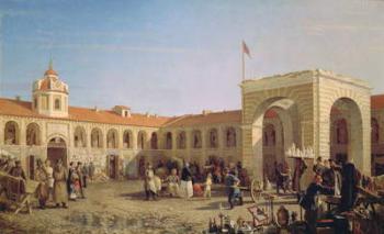 Apraksin Market in St. Petersburg, 1862 (oil on canvas) | Obraz na stenu