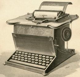 19th century typewriter. From El Museo Popular published Madrid, 1887 | Obraz na stenu