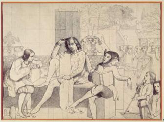 Twelfth Night, c.1850 (pen drawing) | Obraz na stenu