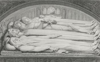 The King, Councellor, Warrior, Mother and Child in the Tomb, illustration from 'The Grave, A Poem' by William Blake (1757-1827) engraved by Luigi Schiavonetti (1765-1810), 1808 (etching) | Obraz na stenu