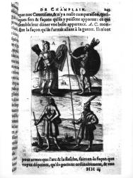 Iroquois of New France, from 'Voyages de sieur Champlain' by Samuel de Champlain (1567-1635) (engraving) (b/w photo) | Obraz na stenu