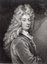 William Congreve (1670-1729) engraved by P.W.Tomkins (engraving) (b&w photo) | Obraz na stenu