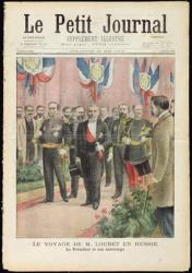 The arrival of President Loubet in Russia for a state visit, cover of 'Le Petit Journal', 18 May, 1902 (colour litho) | Obraz na stenu