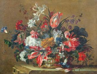 Basket of flowers (oil on canvas) | Obraz na stenu