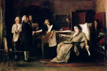 Mozart directing his Requiem on his deathbed (oil on canvas) | Obraz na stenu