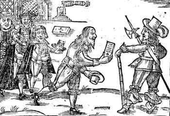 A Scotsman Petitioning Charles I (1600-49) (woodcut) (b/w photo) | Obraz na stenu