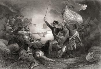 Major Dix at the Battle of Buena Vista 1847. John Adams Dix 1798-1879 American politician and distinguished Civil War General From a 19th century print engraved by J C Armytage after H Warren | Obraz na stenu