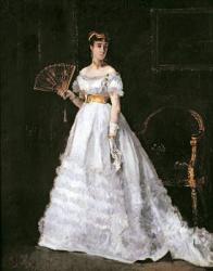 Woman in White (oil on panel) | Obraz na stenu