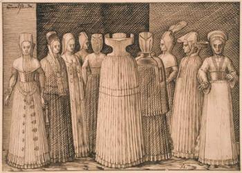 Ten Women of Stralsund, 1571/73 (pen and brown ink) | Obraz na stenu
