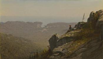The Artist Sketching at Mount Desert, Maine, 1864-5 (oil on canvas) | Obraz na stenu