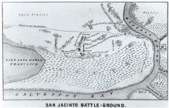 Ground Plan of the Battle of San Jacinto (engraving) | Obraz na stenu