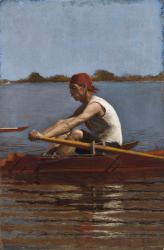 John Biglin in a Single Scull, 1874 (oil on canvas) | Obraz na stenu