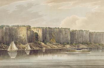 Palisades, no.19 of the Hudson River Portfolio, engraved by J. Hill, 1821-25 (coloured engraving) | Obraz na stenu