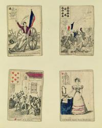 Four playing cards commemorating the heroes of July 1830, 1831 (coloured engraving) | Obraz na stenu