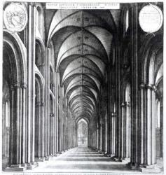 Interior of the nave of St. Paul's, 1658 (engraving) | Obraz na stenu