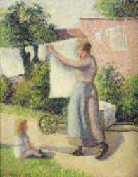 Woman Hanging up the Washing, 1887 (oil on canvas) | Obraz na stenu