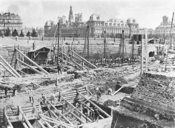 Building of the Hotel-Dieu, Paris, c.1866 (b/w photo) | Obraz na stenu