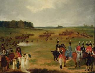 A Review of the London Volunteer Cavalry and Flying Artillery in Hyde Park in 1804, c.1804 (oil on board laid down on panel) | Obraz na stenu