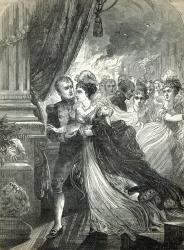 Napoleon and Marie-Louise escaping from the fire at the ball given on July 1st, 1810, by the Austrian Ambassador in honour of the marriage of the imperial couple (engraving) | Obraz na stenu