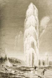 Giantess Geyser in Yellowstone National Park erupting during the 1870s, c.1880 (litho) | Obraz na stenu