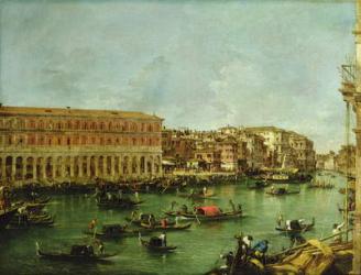View of the Grand Canal, Venice, from the Rialto (oil on canvas) | Obraz na stenu