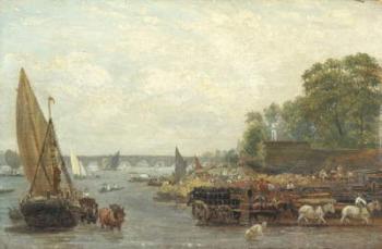 Westminster Bridge, c.1820-30 (oil on panel) | Obraz na stenu