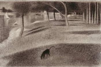 Study for Sunday Afternoon on the Island of La Grande Jatte, c.1884 (conte crayon on paper) | Obraz na stenu