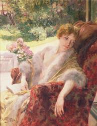 Portrait of a woman in a fur wrap | Obraz na stenu