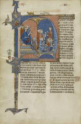 Page from a manuscript of the 'Vidal Mayor' manuscript by Vidal Canellas, copied by Michael Lupi de Candiu, c.1290-1310 (vellum) | Obraz na stenu