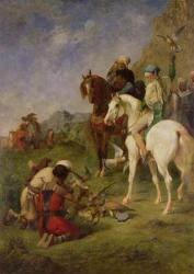A Falcon Hunt in Algeria: The Quarry, before 1863 (oil on canvas) | Obraz na stenu
