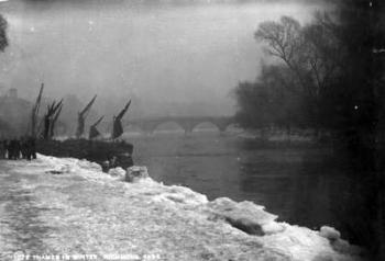 The Thames in Winter, 1895 (b/w photo) | Obraz na stenu