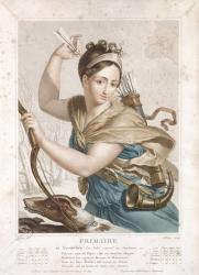 Frimaire (November/December), third month of the Republican Calendar, engraved by Tresca, c.1794 (coloured engraving) | Obraz na stenu