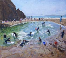 Young Surfers,Tenby,2016,(oil on canvas) | Obraz na stenu