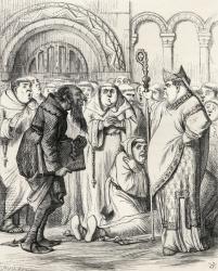 Illustration for the poem 'The Brothers of Birchington' after J, Tenniel, from 'The Ingoldsby Legends or Mirth and Marvels', by Thomas Ingoldsby, published in 1865 (litho) | Obraz na stenu