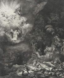 The Angel Appearing to the Shepherds, 1634 (etching) | Obraz na stenu
