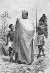 Sina, Sultan of Kibosho and a Warrior (engraving) | Obraz na stenu