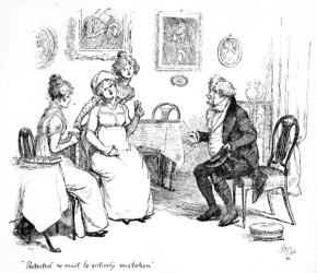 'Protested he must be entirely mistaken', illustration to 'Pride & Prejudice' by Jane Austen, edition published in 1894 (engraving) | Obraz na stenu