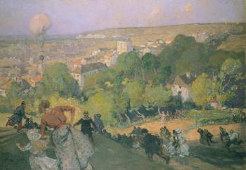 Balloon Landing at Pre St-Gervais, c.1885 (oil on canvas) | Obraz na stenu