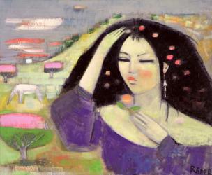 Tomoko Dreaming in English III (oil on canvas) | Obraz na stenu