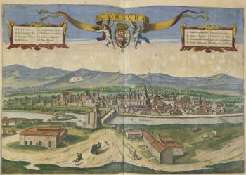 View of Cordoba (hand coloured engraving) | Obraz na stenu