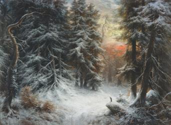 Snow Scene in the Black Forest, 19th century | Obraz na stenu