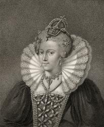 Elizabeth I, engraved by Bocquet, from 'A Catalogue of the Royal and Noble Authors', published 1806 (litho) | Obraz na stenu