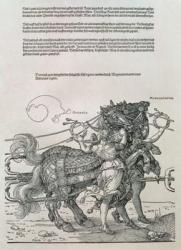 Triumphal Chariot of Emperor Maximilian I of Germany (1459-1519): detail of the horse teams, guided by two Virtues, Magnanimity and Audaciousness (woodcut) | Obraz na stenu