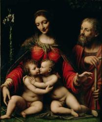 The Holy Family with the Infant St. John (oil on panel) | Obraz na stenu
