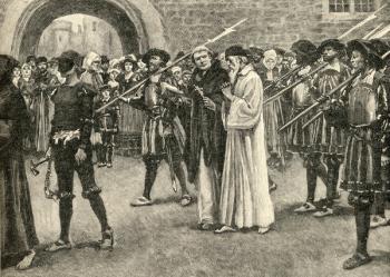 John Frith (1503-33) going to his martyrdom (engraving) | Obraz na stenu