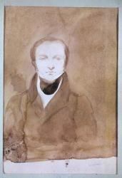 Portrait of Prosper Merimee (1803-70) (pen & ink with w/c on paper) | Obraz na stenu
